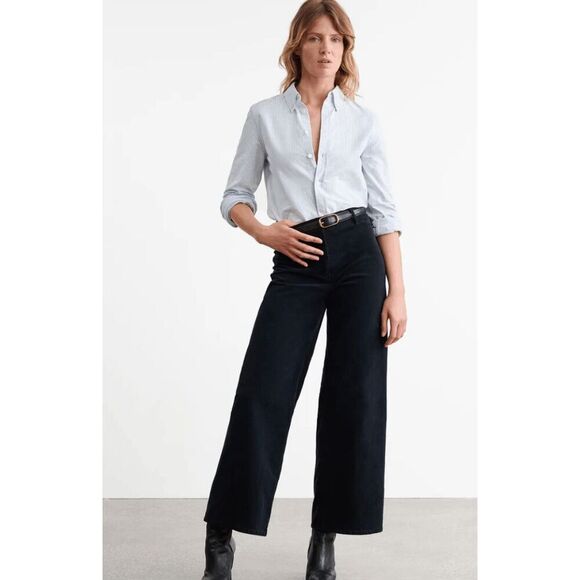 Nili Lotan MEGAN CORDUROY PANT Midnight Black 4 - Picture 1 of 6